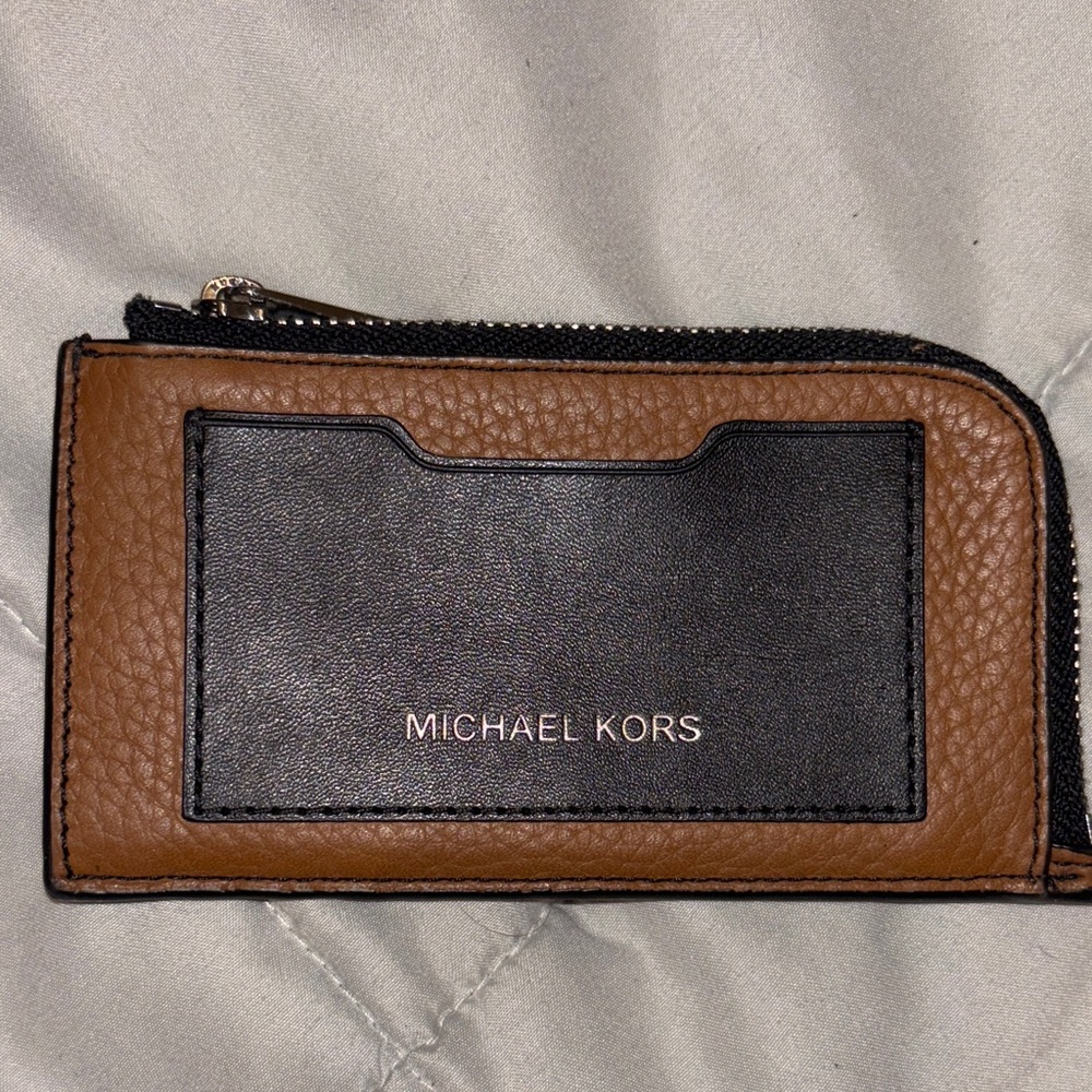 Michael Kors Black and Brown Leather Card Holder